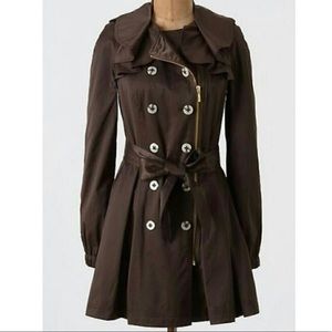 Elevenses from Anthropologie Dark Green Coat